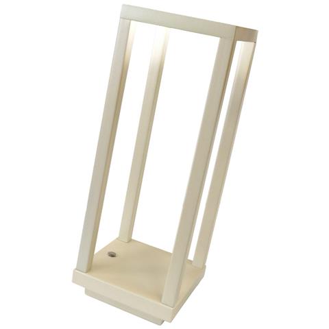 Lampada Da Tavolo Ricaricabile Lea - Avorio - Plastica - 10x10x28,5 Cm - Foto 2