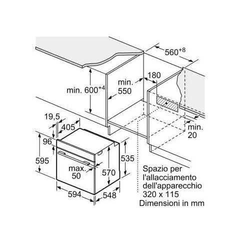 Forno elettrico Hba534bb3 Capacita 71 L Classe A+ Colore Nero - Foto 5