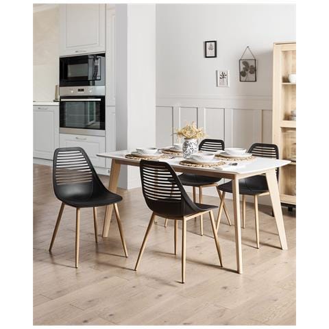 Set Di 4 Sedie Montello Nero - Foto 1