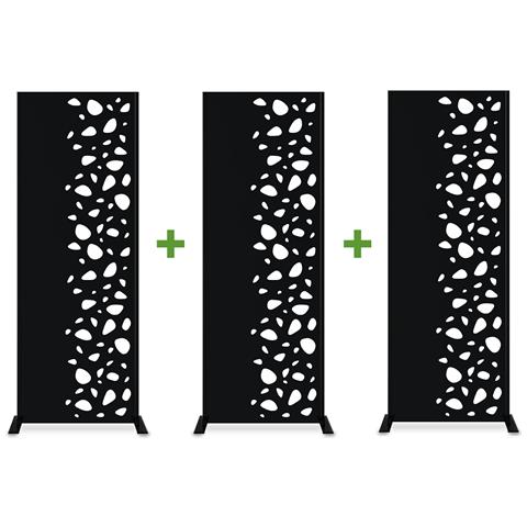 Set Di 3 Pannelli Decorativi Sunny Black H.160cm Motivi Lato Destro - Foto 1
