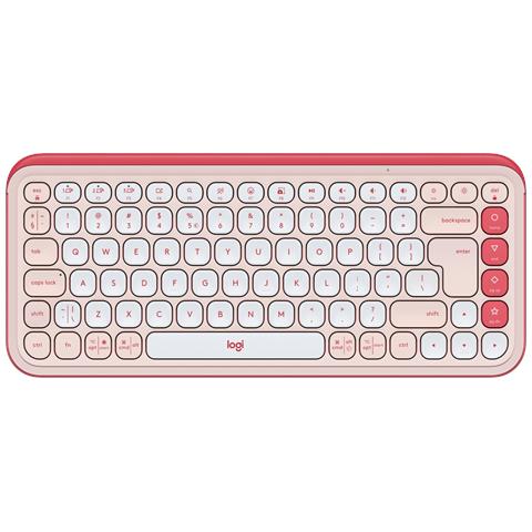 Tastiera Wireless 5099206127548  (Layout US International) Colore Rosa, Bianco - Foto 1