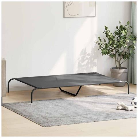 Cuccia per Cani Rialzata Grigia 150x90x20cm Textilene e Acciaio - Foto 8