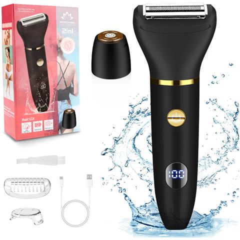Rifinitore E Rasoio Elettrico Per La Cura Del Corpo 2 In 1 Da Donna Black - Foto 1