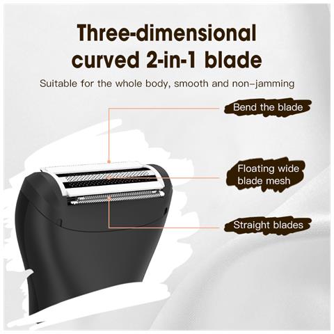 Rifinitore E Rasoio Elettrico Per La Cura Del Corpo 2 In 1 Da Donna Black - Foto 2