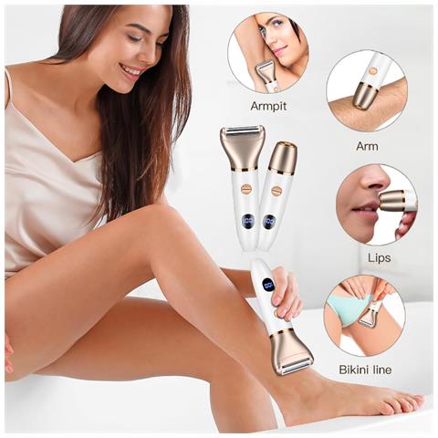 Rifinitore E Rasoio Elettrico Per La Cura Del Corpo 2 In 1 Da Donna Black - Foto 4