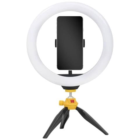 Kit Per Selfie Vlogging Con Anello Luminoso Da 10 Pollici, Nero - Foto 1