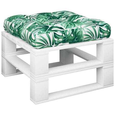 Cuscino Per Pallet Con Motivo A Foglie 50x50x12 Cm In Tessuto - Foto 3