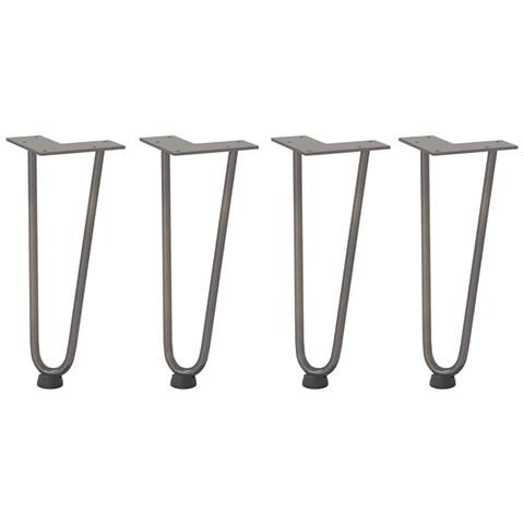 Gambe Tavolo A Forcina 4 Pz 30 Cm Acciaio Massiccio - Foto 2