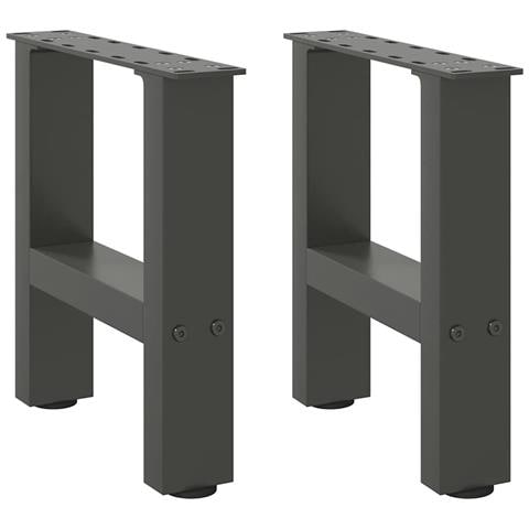 Gambe Per Tavolino Da Caffè Antracite 2 Pz 30x(30-31)cm Acciaio - Foto 2