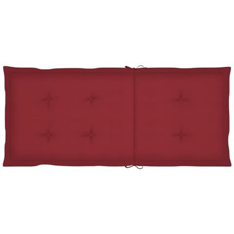 Sedie Da Giardino 4 Pz Con Cuscini Rosso Vino Massello Di Teak - Foto 8