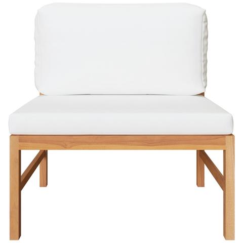 Lusso Casadino - Divano Centrale Con Cuscini Crema In Legno Massello Di Teak - Foto 1