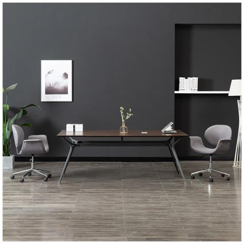 Sedia Da Ufficio Girevole Grigia In Tessuto - Foto 8