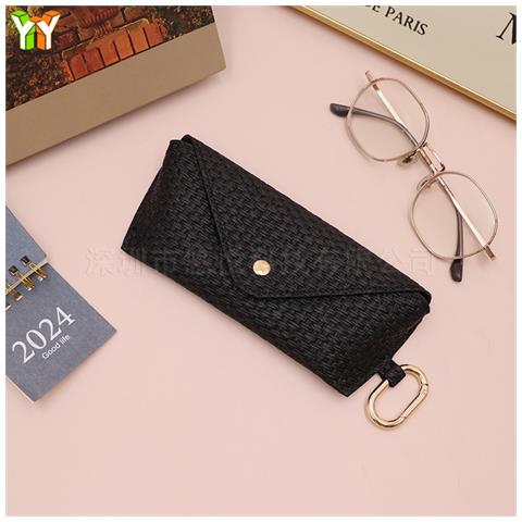 Elegante Custodia Per Occhiali Da Sole Con Motivo Intrecciato - Pelle Pu Protettiva Black - Foto 1