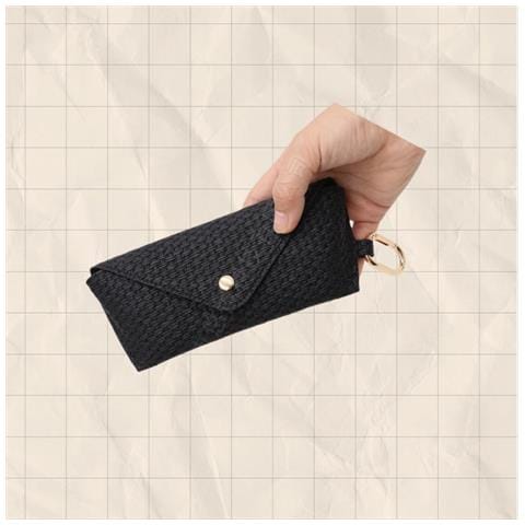 Elegante Custodia Per Occhiali Da Sole Con Motivo Intrecciato - Pelle Pu Protettiva Black - Foto 2