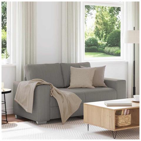 Divano Divanetto Grigio Chiaro 120cm Tessuto di Velluto a Coste - Foto 2