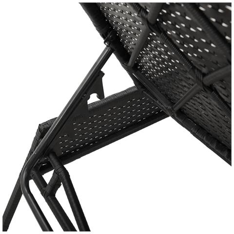 Lettini Prendisole 2 pz con Tavolino Nero in Polyrattan - Foto 9