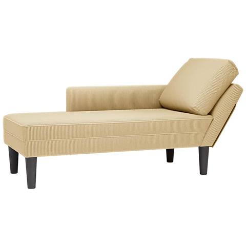 Sdraio con Cuscino Destro Velluto a Coste Grigio Verde Chiaro - Foto 1