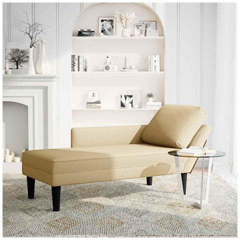 Sdraio con Cuscino Destro Velluto a Coste Grigio Verde Chiaro - Foto 2