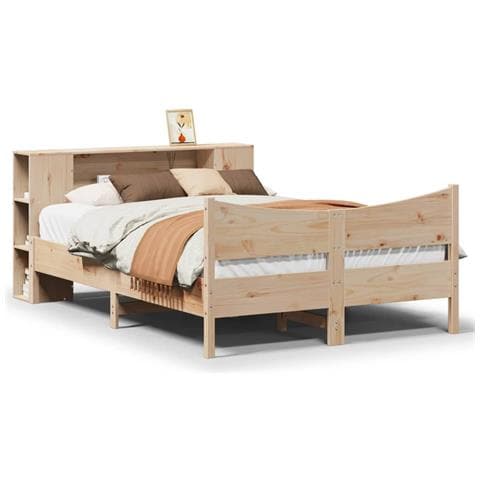 Letto senza Materasso 120x190 cm in Legno Massello di Pino - Foto 1