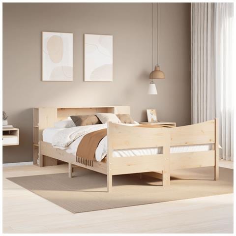 Letto senza Materasso 120x190 cm in Legno Massello di Pino - Foto 2