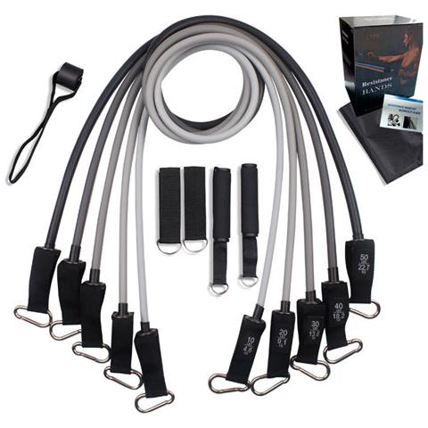 Set Di 11 Elastici Di Resistenza Graduati Tpe 100 Libbre Con Istruzioni - Foto 7