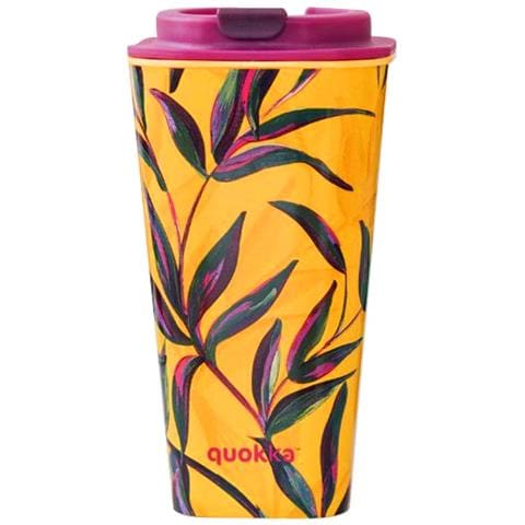 Bicchiere Termico 450ml Doppia Parete Antifuoriuscita Ermetico, Giallo - Foto 2