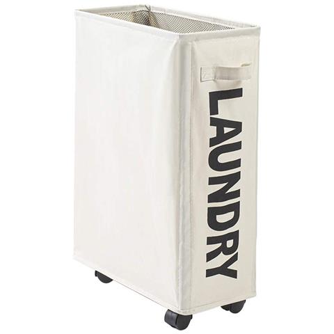 Cesto Biancheria Sporca Pieghevole In Tessuto Portabiancheria Con Ruote Beige - Foto 1