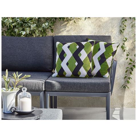 Set Di 2 Cuscini Da Esterno Sway Trama Geometrica 45 X 45 Cm Multicolore - Foto 1