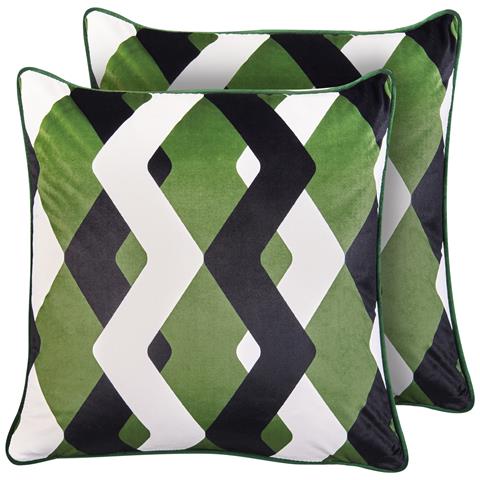 Set Di 2 Cuscini Da Esterno Sway Trama Geometrica 45 X 45 Cm Multicolore - Foto 2