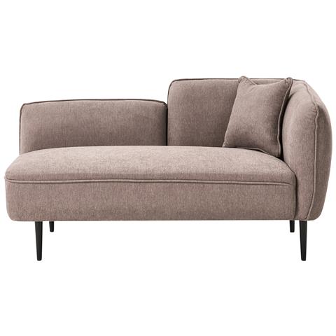Chaise Longue Versione Destra Chevannes Tessuto Marrone Chiaro - Foto 2