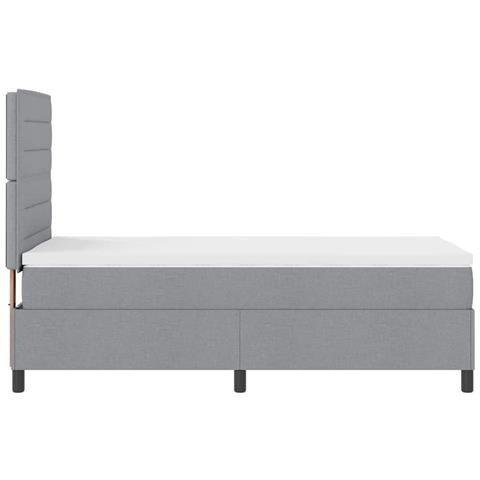 Letto a molle con materasso Grigio chiaro 100 x 200 cm Tessuto - Foto 9