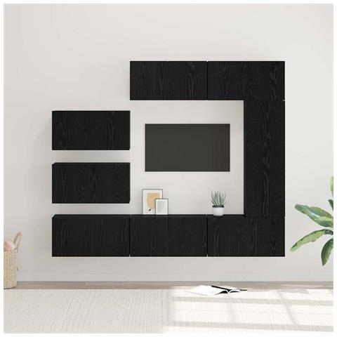 Set mobile TV 8 pcs Rovere nero 30.5 x 30 x 90 cm - Foto 2