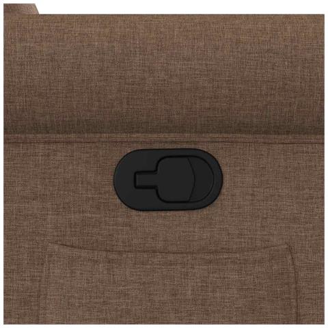 Poltrona Reclinabile in Tessuto Marrone - Foto 9