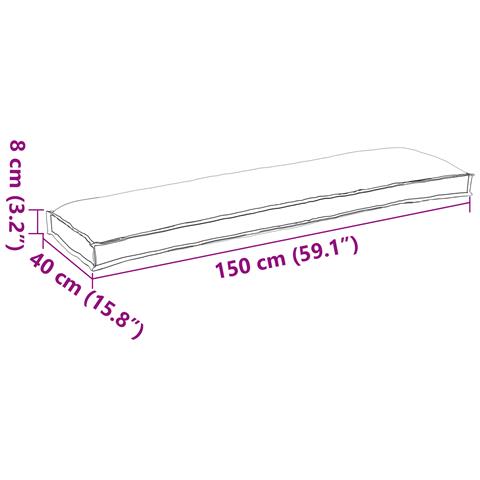 Set di Cuscini per Pallet 2 pcs Grigio 150 x 40 x 8 cm - Foto 7