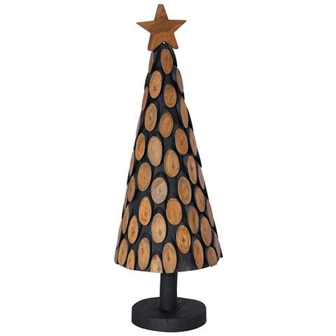 Albero di Natale Marrone 90 cm Legno massello di teak - Foto 1
