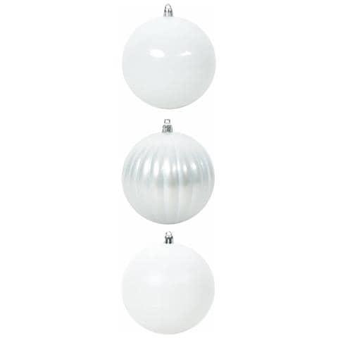 Set di Palle di Natale 3 pcs Bianco Plastica - Foto 1