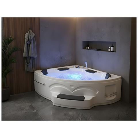 Vasca Idromassaggio Angolare Con Led Cuyabeno 211 X 150 Cm Bianco - Foto 1