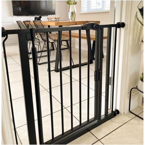 Bettacare Cancelletto Per Animali Con Chiusura Automatica, 125,4cm - 132,4cm, Nero Opaco - Foto 2