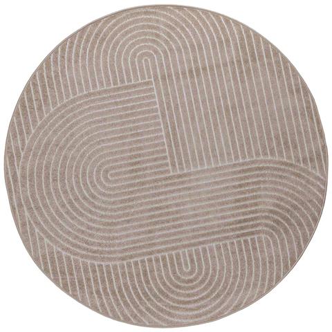 Tappeti per area Rotondo HUARTE Beige Ø 120 CM Poliestere - Foto 1