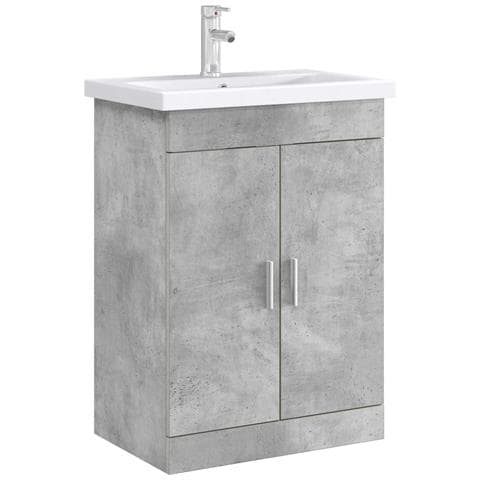 Mobiletto da Bagno Sotto Lavabo Grigio Cemento - Foto 2