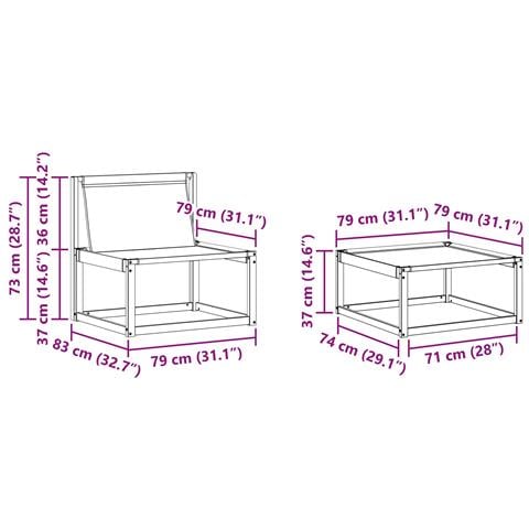 Set di divani da esterno con cuscino 4 pcs Bianco e Nero - Foto 9