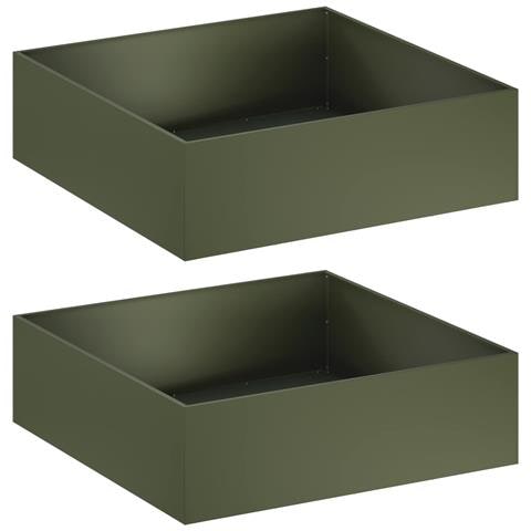 Vaso da giardino 2 pz Verde Oliva 100 x 100 x 30 cm - Foto 1