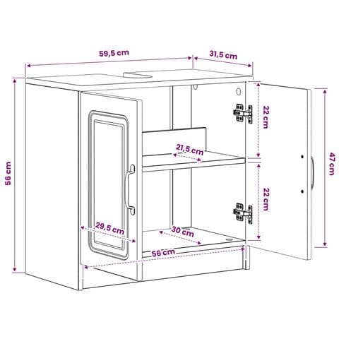 Armadio per Lavabo da Bagno UTRECHT Legno antico - Foto 9