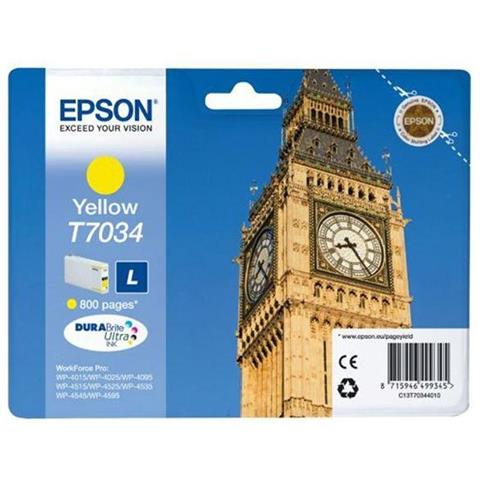 C13T70344010 Cartuccia Ink Originale Gialla per WP4000/4500 Capacità 800 Pagine - Foto 10