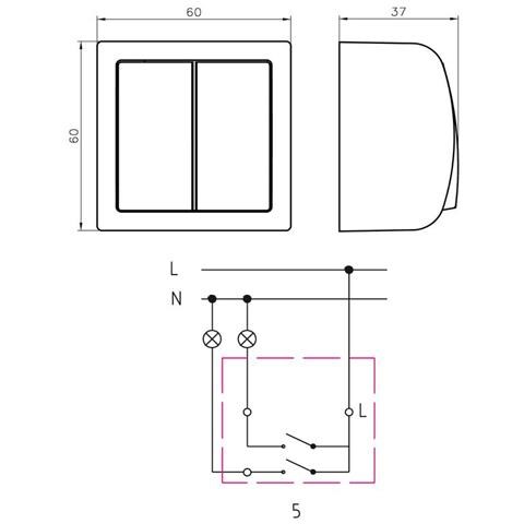 Interruttore Luce Interna A Pulsante Grande Con Montaggio A Superficie, Clic Su piùstrina Marrone - Foto 2
