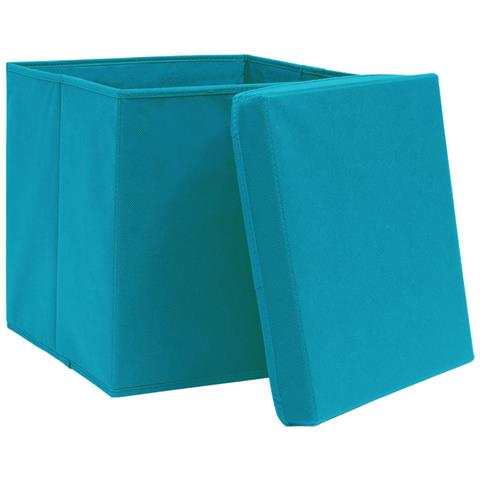 Contenitori con Coperchi 10 pz 28x28x28 cm Azzurro - Foto 2