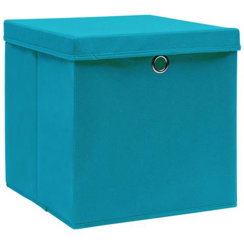 Contenitori con Coperchi 10 pz 28x28x28 cm Azzurro - Foto 6