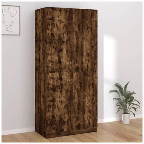 Armadio Rovere Fumo 90x52x200 Cm In Legno Multistrato - Foto 9