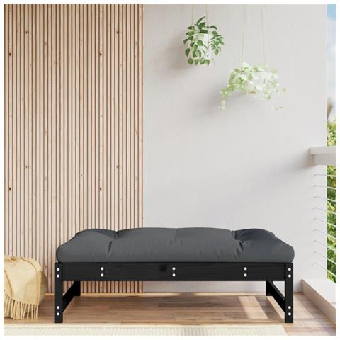 Poggiapiedi Da Giardino 120x80 Cm Legno Massello Di Pino Nero - Foto 1