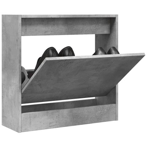Scarpiera Grigio Cemento 60x21x57 Cm In Legno Multistrato - Foto 1